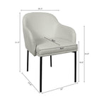 Manhattan Comfort Loft Contemporary Vegan Leather Metal Armchair in Stone Gray - Set of 2