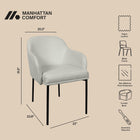 Manhattan Comfort Loft Contemporary Vegan Leather Metal Armchair in Stone Gray - Set of 2