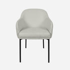Manhattan Comfort Loft Contemporary Vegan Leather Metal Armchair in Stone Gray - Set of 2