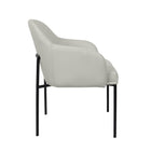 Manhattan Comfort Loft Contemporary Vegan Leather Metal Armchair in Stone Gray - Set of 2