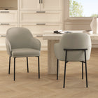 Manhattan Comfort Loft Contemporary Vegan Leather Metal Armchair in Stone Gray - Set of 2