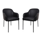 Manhattan Comfort Loft Contemporary Vegan Leather Metal Armchair in Black - Set of 2