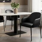 Manhattan Comfort Loft Contemporary Vegan Leather Metal Armchair in Black - Set of 2