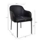 Manhattan Comfort Loft Contemporary Vegan Leather Metal Armchair in Black - Set of 2