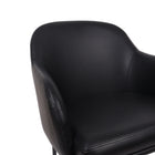 Manhattan Comfort Loft Contemporary Vegan Leather Metal Armchair in Black - Set of 2
