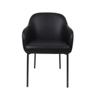 Manhattan Comfort Loft Contemporary Vegan Leather Metal Armchair in Black - Set of 2