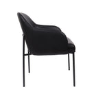 Manhattan Comfort Loft Contemporary Vegan Leather Metal Armchair in Black - Set of 2