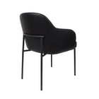 Manhattan Comfort Loft Contemporary Vegan Leather Metal Armchair in Black - Set of 2