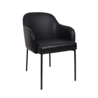 Manhattan Comfort Loft Contemporary Vegan Leather Metal Armchair in Black - Set of 2