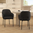 Manhattan Comfort Loft Contemporary Vegan Leather Metal Armchair in Black - Set of 2