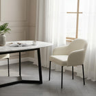 Manhattan Comfort Loft Contemporary Vegan Leather Metal Armchair in Ivory - Set of 2
