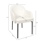 Manhattan Comfort Loft Contemporary Vegan Leather Metal Armchair in Ivory - Set of 2