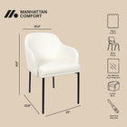 Manhattan Comfort Loft Contemporary Vegan Leather Metal Armchair in Ivory - Set of 2