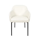 Manhattan Comfort Loft Contemporary Vegan Leather Metal Armchair in Ivory - Set of 2