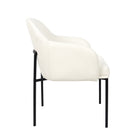Manhattan Comfort Loft Contemporary Vegan Leather Metal Armchair in Ivory - Set of 2