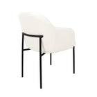 Manhattan Comfort Loft Contemporary Vegan Leather Metal Armchair in Ivory - Set of 2
