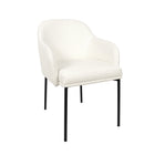 Manhattan Comfort Loft Contemporary Vegan Leather Metal Armchair in Ivory - Set of 2