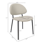 Manhattan Comfort Haven Contemporary Modern Vegan Leather Metal Side Chair in Stone Gray - Set of 4