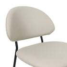 Manhattan Comfort Haven Contemporary Modern Vegan Leather Metal Side Chair in Stone Gray - Set of 4