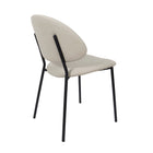 Manhattan Comfort Haven Contemporary Modern Vegan Leather Metal Side Chair in Stone Gray - Set of 4