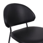 Manhattan Comfort Haven Contemporary Modern Vegan Leather Metal Side Chair in Black - Set of 4