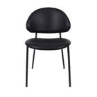 Manhattan Comfort Haven Contemporary Modern Vegan Leather Metal Side Chair in Black - Set of 4
