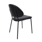 Manhattan Comfort Haven Contemporary Modern Vegan Leather Metal Side Chair in Black - Set of 4