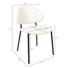 Manhattan Comfort Haven Contemporary Modern Vegan Leather Metal Side Chair in Ivory - Set of 4