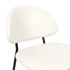 Manhattan Comfort Haven Contemporary Modern Vegan Leather Metal Side Chair in Ivory - Set of 4
