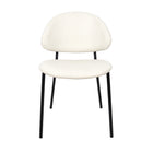 Manhattan Comfort Haven Contemporary Modern Vegan Leather Metal Side Chair in Ivory - Set of 4