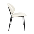 Manhattan Comfort Haven Contemporary Modern Vegan Leather Metal Side Chair in Ivory - Set of 4