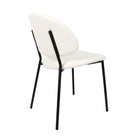 Manhattan Comfort Haven Contemporary Modern Vegan Leather Metal Side Chair in Ivory - Set of 4