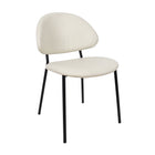 Manhattan Comfort Haven Contemporary Modern Vegan Leather Metal Side Chair in Ivory - Set of 4