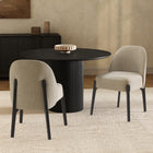 Manhattan Comfort Oslo Contemporary Modern Chenille Wood Side Chair in Taupe - Set of 2