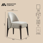 Manhattan Comfort Oslo Contemporary Modern Chenille Wood Side Chair in Taupe - Set of 2
