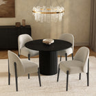 Manhattan Comfort Oslo Contemporary Modern Chenille Wood Side Chair in Taupe - Set of 2