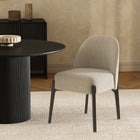 Manhattan Comfort Oslo Contemporary Modern Chenille Wood Side Chair in Taupe - Set of 2