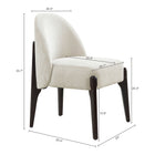 Manhattan Comfort Oslo Contemporary Modern Chenille Wood Side Chair in Cream - Set of 2