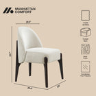 Manhattan Comfort Oslo Contemporary Modern Chenille Wood Side Chair in Cream - Set of 2