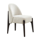 Manhattan Comfort Oslo Contemporary Modern Chenille Wood Side Chair in Cream - Set of 2