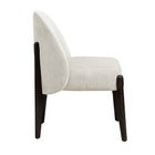 Manhattan Comfort Oslo Contemporary Modern Chenille Wood Side Chair in Cream - Set of 2