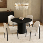 Manhattan Comfort Oslo Contemporary Modern Chenille Wood Side Chair in Cream - Set of 2