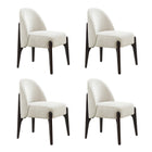 Manhattan Comfort Oslo Contemporary Modern Chenille Wood Side Chair in Cream - Set of 2