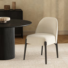 Manhattan Comfort Oslo Contemporary Modern Chenille Wood Side Chair in Cream - Set of 2