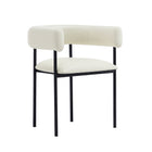 Manhattan Comfort Onda Contemporary Vegan Leather Metal Dining Chair in Ivory