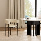 Manhattan Comfort Onda Contemporary Vegan Leather Metal Dining Chair in Ivory