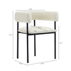 Manhattan Comfort Onda Contemporary Vegan Leather Metal Dining Chair in Ivory
