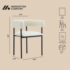 Manhattan Comfort Onda Contemporary Vegan Leather Metal Dining Chair in Ivory