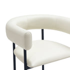 Manhattan Comfort Onda Contemporary Vegan Leather Metal Dining Chair in Ivory
