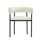 Manhattan Comfort Onda Contemporary Vegan Leather Metal Dining Chair in Ivory
